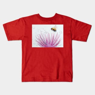 Bumble bee and Pink Flower Kids T-Shirt